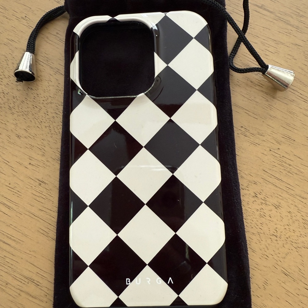Black and White Checkered iPhone 14 Pro Phone Case